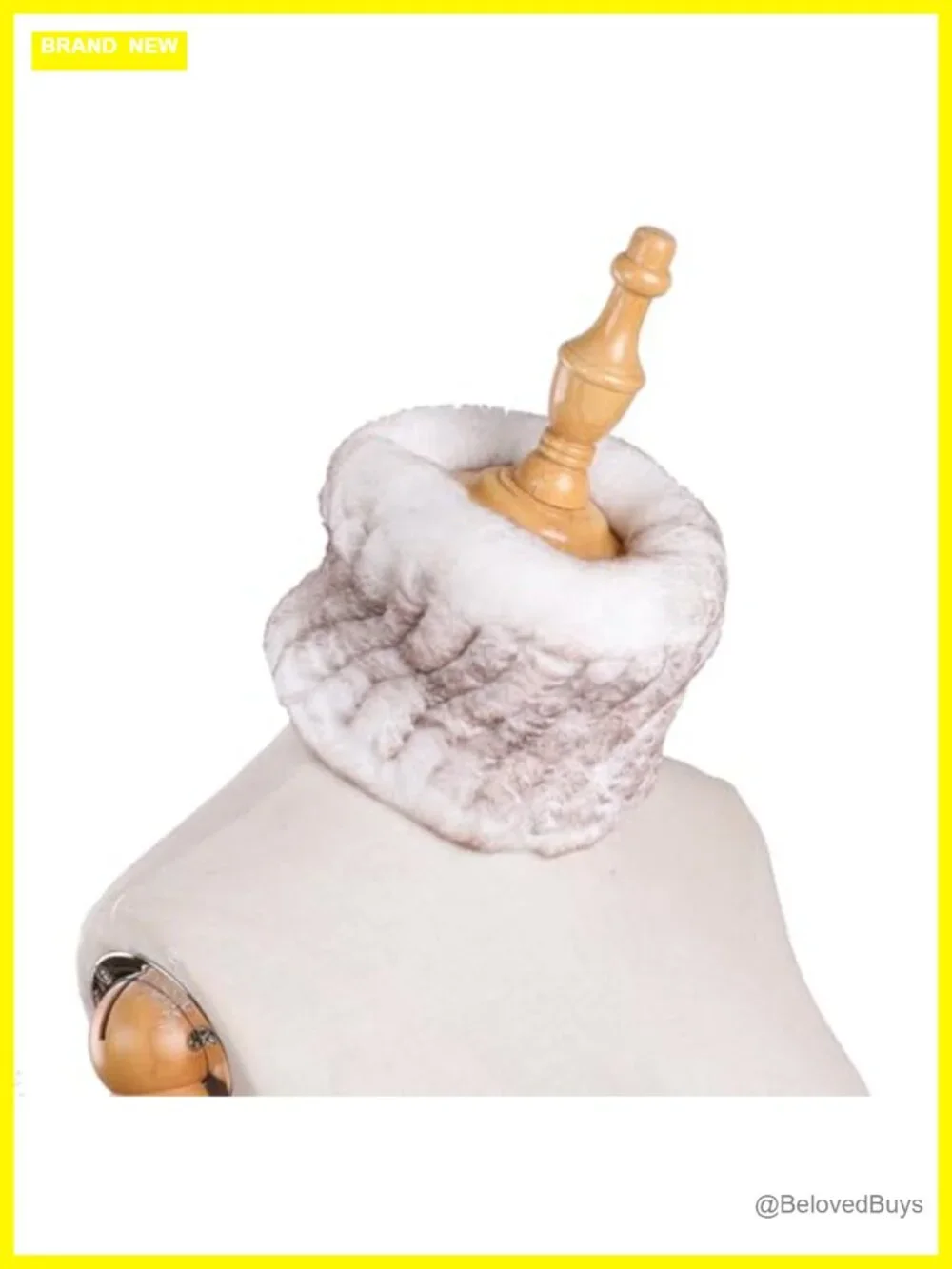 Rex Rabbit Fur Knitted Headband - Ear Warmer Neck Warmer Snood Scarf